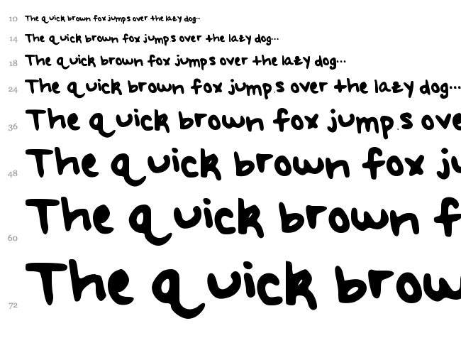 Meredith's Hand font waterfall